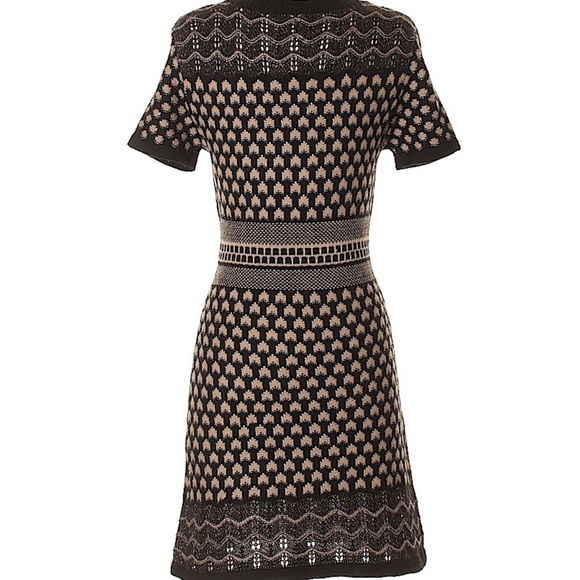 Romeo + Juliet Couture Black/Tan Printed Knit Sweater Dress XS/S - Picture 2 of 8